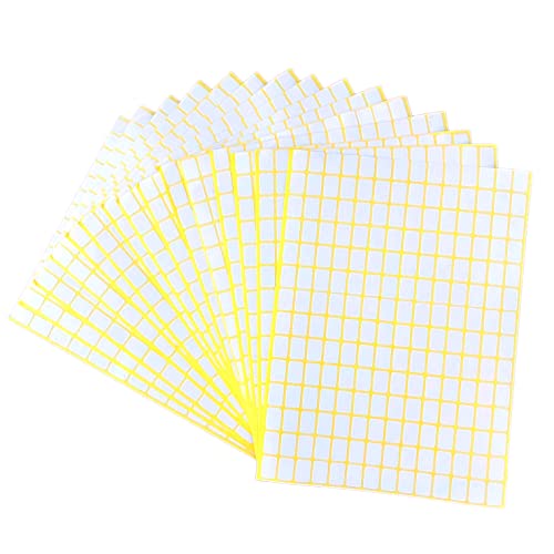 JZK 15 Blatt 13 x 8 mm mattweiße kleine Klebeetiketten zum Beschriften, weiße rechteckige Aufkleber, Mini-Etikettenaufkleber, selbstklebende weiße Etiketten, blanko weiße Aufkleber von JZK