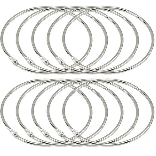 10pcs große Bindemittel Ringe 4 Zoll, Metall Lose Blattringe für Karteikarten Quittungen Fotos DIY Craft von JZLEJC