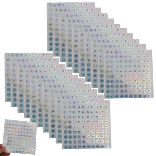 20 Blätter Nummer Aufkleber 1-50 wasserdichte reflektierende Laser-Zahlen Aufkleber runden selbstklebende nummerierte Etiketten für die Lagerung und Organisation 20 Blätter Nummer Aufkleber 1-50 wasserdichte reflektierende Laser-Zahlen Aufkleber runden selbstklebende nummerierte Etiketten für die Lagerung und Organisation von JZLEJC