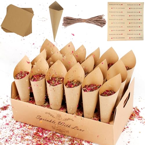 , 30pcs confetti -Kegel mit 30 Lochständer, 1 Rollseil und Aufkleber für die Party von JZLEJC