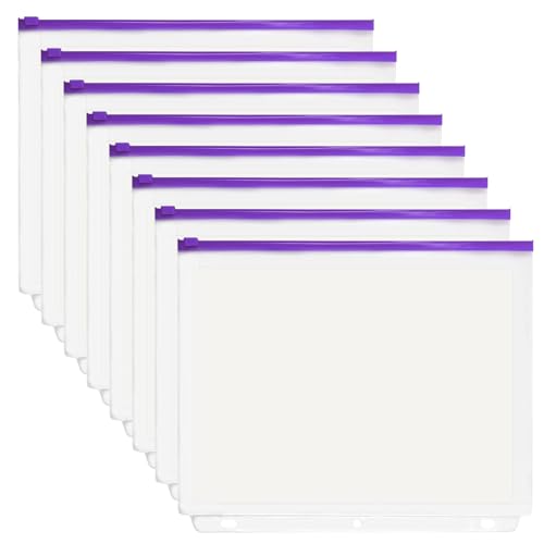 8pcs Clear PVC Reißverschlussbindemittel, wasserdichte, reißfeste Seitenschutz für 3-Ring-Bindemittel, loser Blatt Organizer von JZLEJC