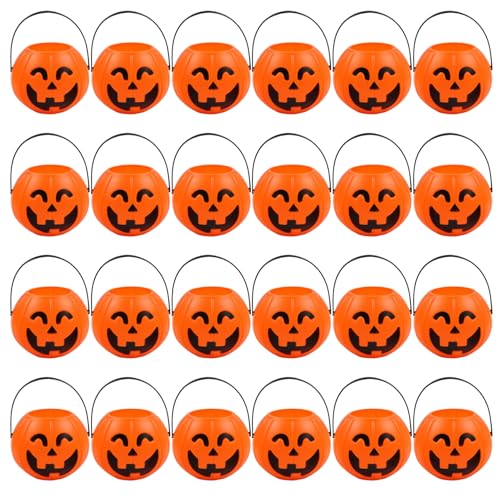 JZLEJC 24 Prozent 2, 8 Zoll Plastik Mini Halloween Kürbiskastkorb mit Griff für Trick- oder Behandlungs -Süßigkeiten -Heimparty JZLEJC 24 Prozent 2, 8 Zoll Plastik Mini Halloween Kürbiskastkorb mit Griff für Trick- oder Behandlungs -Süßigkeiten -Heimparty von JZLEJC