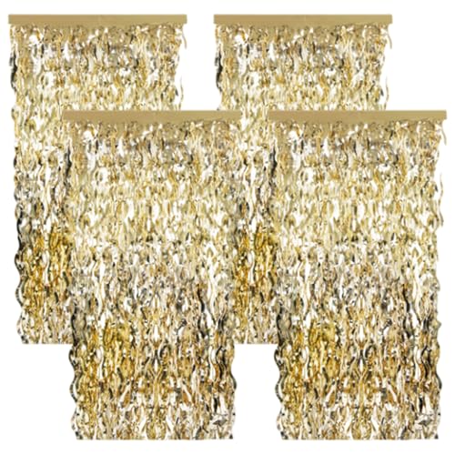 JZLEJC 4pcs Tinsel -Vorhang 39x79 Zoll, Funkelnde Metallic -Streamer Hintergrund für Geburtstags Bachelorette Abschlussfeier von JZLEJC