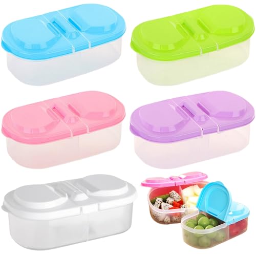 JZLEJC 5pcs Snack Container 2 Fächerlager mit Deckel wiederverwendbares Plastik -Lunchbox für den Kühlschrank JZLEJC 5pcs Snack Container 2 Fächerlager mit Deckel wiederverwendbares Plastik -Lunchbox für den Kühlschrank von JZLEJC