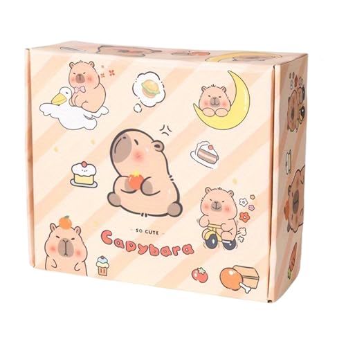 JZLEJC Capybara Pencil Fall, Schulmaterial mit Notebook, Notizblock, Aufkleber, Brosche, Radiergummi, Herrscher, kleiner Puppe, Bleistiftspitzer JZLEJC Capybara Pencil Fall, Schulmaterial mit Notebook, Notizblock, Aufkleber, Brosche, Radiergummi, Herrscher, kleiner Puppe, Bleistiftspitzer von JZLEJC