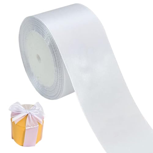 Weißes Satinband 2 Zoll x 24 Yard, breites Stoffband für Geschenkverpackung, Hochzeit, Partydekor, DIY -Handwerksbedarf Weißes Satinband 2 Zoll x 24 Yard, breites Stoffband für Geschenkverpackung, Hochzeit, Partydekor, DIY -Handwerksbedarf von JZLEJC
