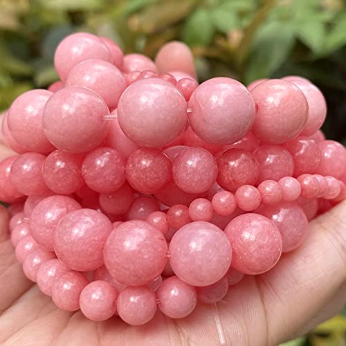 Charm-Halsketten-Anhänger Natursteinperlen 4, 6, 8, 10 mm, Jaspis-Perlen für Schmuckherstellung, DIY-Armband, Halskette (Farbe: Mu-Kristall, Größe: 8 mm, 45 bis 46 Stück) von JZWCHQ