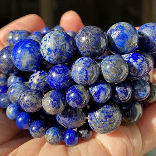 Charm-Halsketten-Anhänger Natursteinperlen 4, 6, 8, 10 mm, Jaspis-Perlen für Schmuckherstellung, DIY-Armband, Halskette (Farbe: Mu-Kristall, Größe: 8 mm, 45 bis 46 Stück) von JZWCHQ