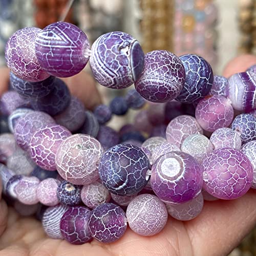 Charm-Halsketten-Anhänger Natursteinperlen 4, 6, 8, 10 mm, Jaspis-Perlen für Schmuckherstellung, DIY-Armband, Halskette (Farbe: Mu-Kristall, Größe: 8 mm, 45 bis 46 Stück) von JZWCHQ