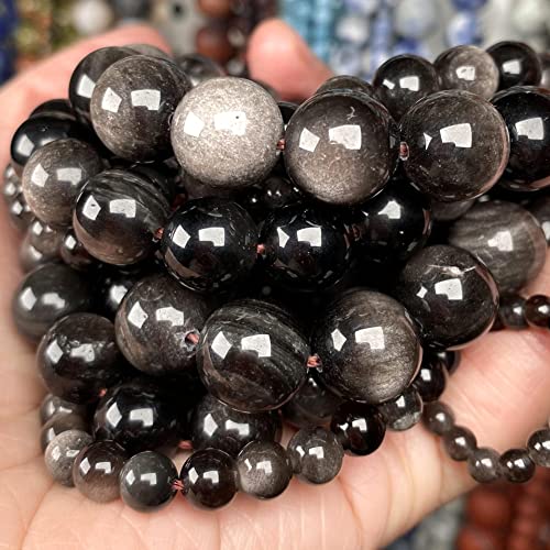 Charm-Halsketten-Anhänger Natursteinperlen 4, 6, 8, 10 mm, Jaspis-Perlen für Schmuckherstellung, DIY-Armband, Halskette (Farbe: Mu-Kristall, Größe: 8 mm, 45 bis 46 Stück) von JZWCHQ
