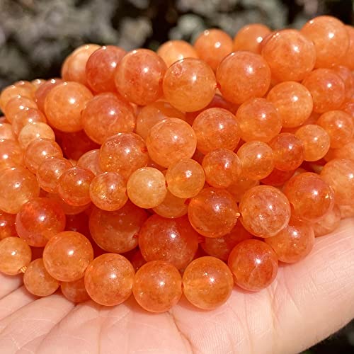 Charm-Halsketten-Anhänger Natursteinperlen 4, 6, 8, 10 mm, Jaspis-Perlen für Schmuckherstellung, DIY-Armband, Halskette (Farbe: Mu-Kristall, Größe: 8 mm, 45 bis 46 Stück) von JZWCHQ