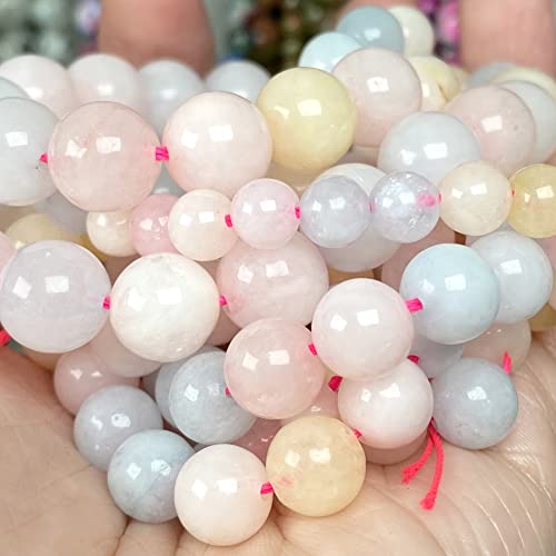 Charm-Halsketten-Anhänger Natursteinperlen 4, 6, 8, 10 mm, Jaspis-Perlen für Schmuckherstellung, DIY-Armband, Halskette (Farbe: Mu-Kristall, Größe: 8 mm, 45 bis 46 Stück) von JZWCHQ