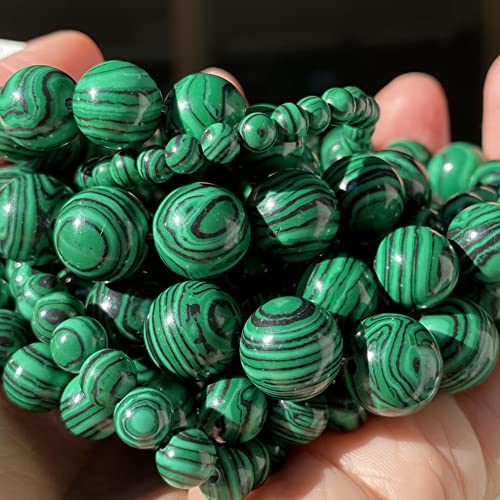 Charm-Halsketten-Anhänger Natursteinperlen 4, 6, 8, 10 mm, Jaspis-Perlen für Schmuckherstellung, DIY-Armband, Halskette (Farbe: Mu-Kristall, Größe: 8 mm, 45 bis 46 Stück) von JZWCHQ