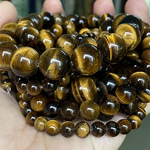 Charm-Halsketten-Anhänger Natursteinperlen 4, 6, 8, 10 mm, Jaspis-Perlen für Schmuckherstellung, DIY-Armband, Halskette (Farbe: Mu-Kristall, Größe: 8 mm, 45 bis 46 Stück) von JZWCHQ