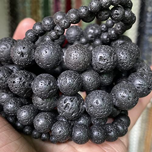 Charm-Halsketten-Anhänger Natursteinperlen 4, 6, 8, 10 mm, Jaspis-Perlen für Schmuckherstellung, DIY-Armband, Halskette (Farbe: Mu-Kristall, Größe: 8 mm, 45 bis 46 Stück) von JZWCHQ