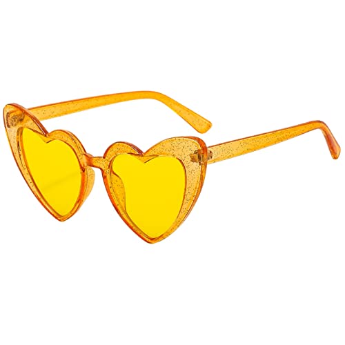 JZWCHQ Herzförmige Damen-Sonnenbrille, Urlaubs-Strand-Partybrille (Farbe: A, Größe: Medium) von JZWCHQ