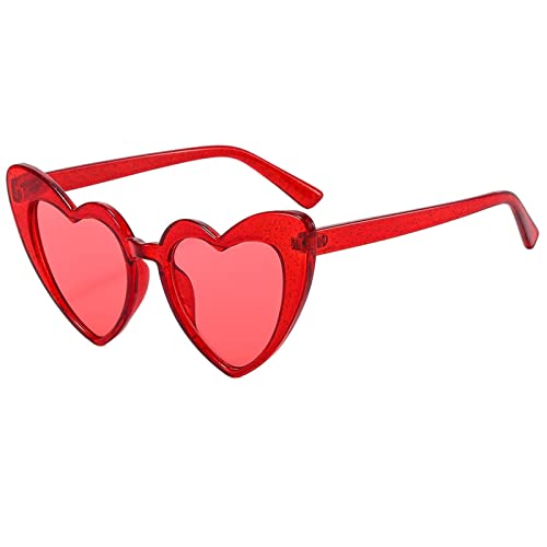 JZWCHQ Herzförmige Damen-Sonnenbrille, Urlaubs-Strand-Partybrille (Farbe: A, Größe: Medium) von JZWCHQ