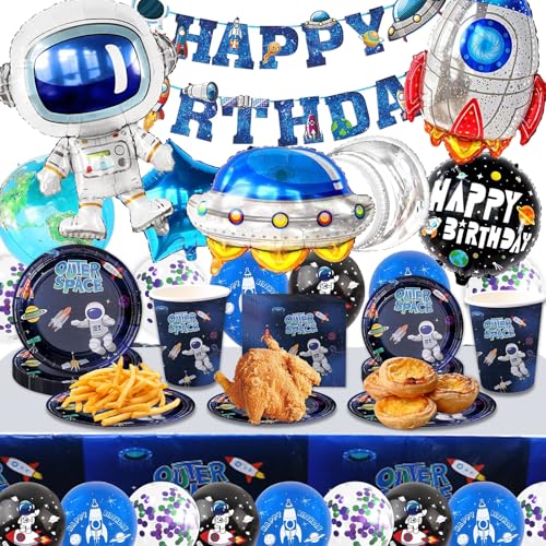 Weltraum Deko Partygeschirr, 127 Stück Pappteller Pappbecher Strohhalme Gewebe Geburtstagsdeko Sonne für Jungen Kindergeburtstag Dekoration Weltraum Motto Party Deko Set Weltraum Deko Partygeschirr, 127 Stück Pappteller Pappbecher Strohhalme Gewebe Geburtstagsdeko Sonne für Jungen Kindergeburtstag Dekoration Weltraum Motto Party Deko Set von JaMalign