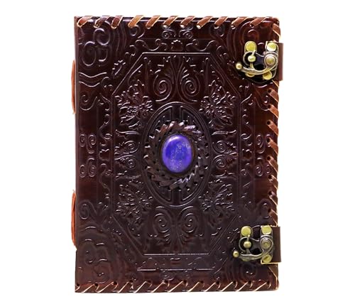 Jaald A5 Notizblock Notizen Notizbuch Seiten Handgemacht Album Tagebuch Leder mit Lederbezug Geschenke Antik Keltische blauer Stein Gurt Klein Jaald A5 Notizblock Notizen Notizbuch Seiten Handgemacht Album Tagebuch Leder mit Lederbezug Geschenke Antik Keltische blauer Stein Gurt Klein von Jaald