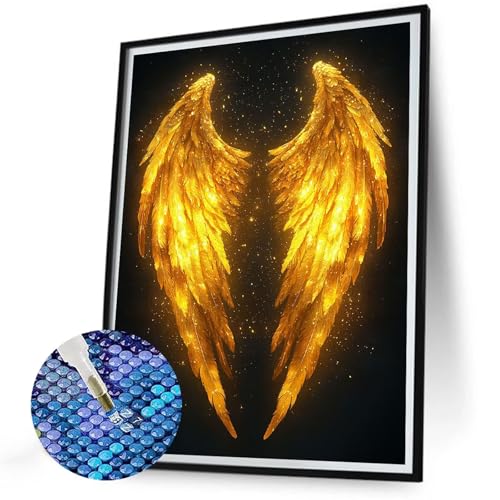 5D Diamond Painting Flügel Diamant Painting Kinder Traum Diamond-Painting Neuheiten 2025, Mosaik Bastelset Erwachsene, DIY Full Drill Diamonds Art Kits für Anfänger, Geschenke für Frauen 50x70 N-564 von Jaalinng
