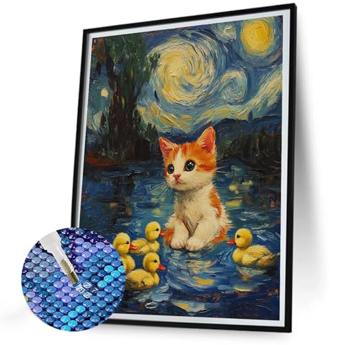 5D Diamond Painting Katze Diamant Painting Kinder Ente Diamond-Painting Neuheiten 2025, Mosaik Bastelset Erwachsene, DIY Full Drill Diamonds Art Kits für Anfänger, Geschenke für Frauen 80x100 N-555 5D Diamond Painting Katze Diamant Painting Kinder Ente Diamond-Painting Neuheiten 2025, Mosaik Bastelset Erwachsene, DIY Full Drill Diamonds Art Kits für Anfänger, Geschenke für Frauen 80x100 N-555 von Jaalinng