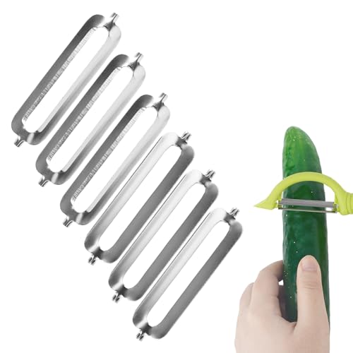 6 Stück Schäler Ersatzklinge für Tupperware Sparschäler,Ersatzklingen für Sparschäler Tupper,Flachkopfschäler,Spargelschäler, Kartoffelschäler, Orangenschäler,Ideal Bei Gemüse und Früchten,5.6 cm von Jaarssho
