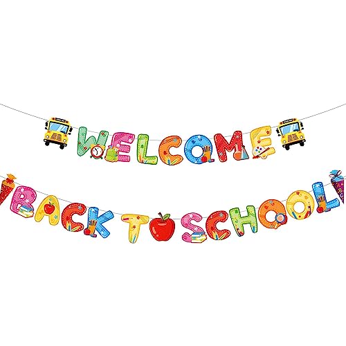 Back to School Cupcake Toppers | Banner zur Schuleröffnung | Erster Schultag, Klassenzimmer-Hängedekoration, Schul-Hänge-Swirl-Party-Dekoration für Zeremonien, Partys Jacekee von Jacekee