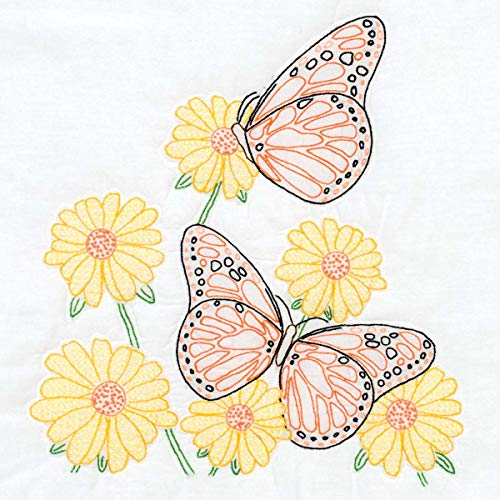 Jack Dempsey Needle Art 732696 Butterflies Quiltblock, Weiß von Jack Dempsey Needle Art