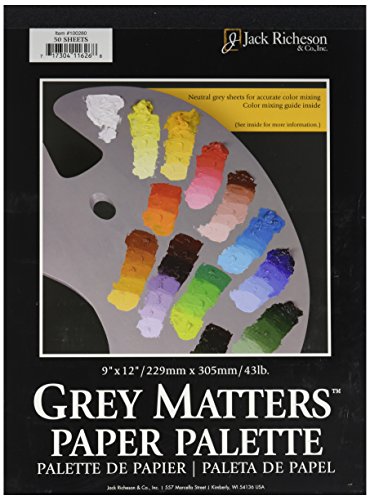 Jack Richeson Grey Matters Papierpalette (50 Blatt), 22,9 x 30,5 cm Papier zum Mischen von Farben von Jack Richeson