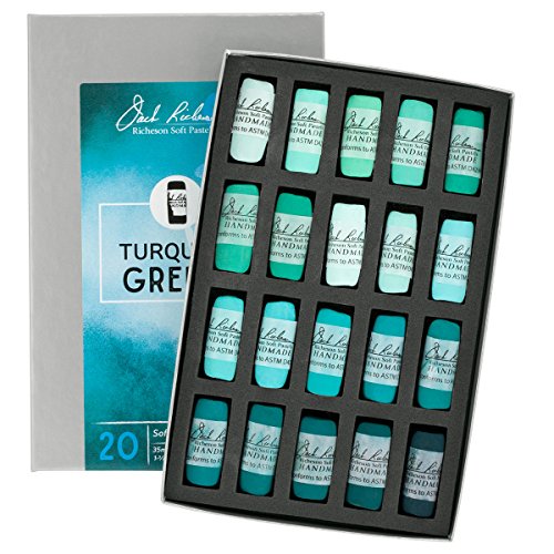 Jack Richeson Hand gerollt Weiche Pastellkreiden Farbe turquioise grün, 20-teilig Jack Richeson Hand gerollt Weiche Pastellkreiden Farbe turquioise grün, 20-teilig von Jack Richeson