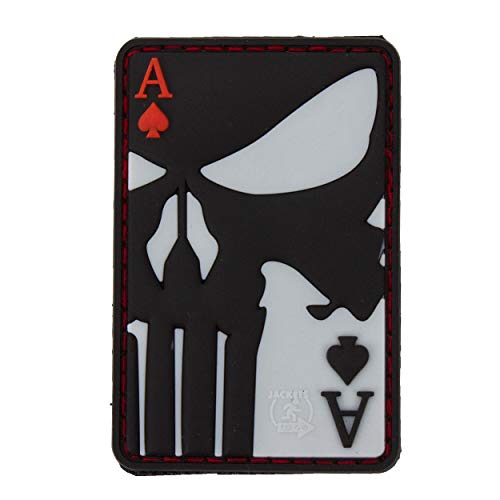 Jackets To Go JTG Punisher Ace of Spades Deathcard 3D Rubber Patch Abzeichen Klett Aufnäher von Jackets To Go