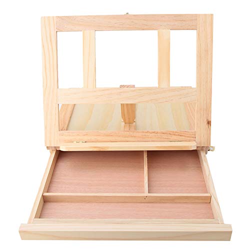 Jacksking Kunst-Tischstaffelei, Verstellbare Klappbare Holzstaffelei, Vielseitige Künstler-Staffelei, Tragbare Tischstaffelei, Box Mit Schublade Zum Malen Und Zeichnen von Jacksking