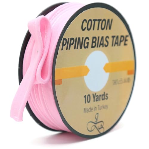 ID08 Schrägband mit Kordel – 9,1 m – 65+ Farben – 1,27 cm dekorative Nähborte für Polsterkissen, Heimdekoration, Basteln, Kleidung, strapazierfähige Baumwolle, Rosa ID08 Schrägband mit Kordel – 9,1 m – 65+ Farben – 1,27 cm dekorative Nähborte für Polsterkissen, Heimdekoration, Basteln, Kleidung, strapazierfähige Baumwolle, Rosa von Jacob Bicerri