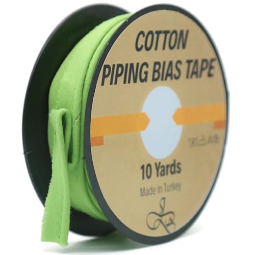 ID09 Schrägband mit Kordel, 9,1 m, 65+ Farben, 1,27 cm, dekorative Nähborte für Polsterkissen, Heimdekoration, Basteln, Kleidung, strapazierfähige Baumwolle, Apfelgrün ID09 Schrägband mit Kordel, 9,1 m, 65+ Farben, 1,27 cm, dekorative Nähborte für Polsterkissen, Heimdekoration, Basteln, Kleidung, strapazierfähige Baumwolle, Apfelgrün von Jacob Bicerri