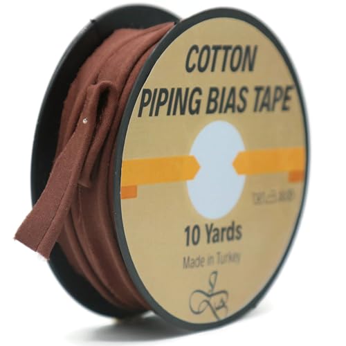 ID38 Schrägband mit Kordel, 9,1 m, 65+ Farben, 1,27 cm, dekorative Nähborte für Polsterkissen, Heimdekoration, Basteln, Kleidung, strapazierfähige Baumwolle, Kaffeebraun ID38 Schrägband mit Kordel, 9,1 m, 65+ Farben, 1,27 cm, dekorative Nähborte für Polsterkissen, Heimdekoration, Basteln, Kleidung, strapazierfähige Baumwolle, Kaffeebraun von Jacob Bicerri