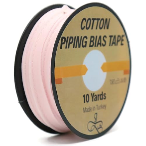 ID44 Schrägband mit Kordel – 9,1 m – 65+ Farben – 1,27 cm dekorative Nähborte für Polsterkissen, Heimdekoration, Basteln, Kleidung – strapazierfähige Baumwolle – Blush Pink ID44 Schrägband mit Kordel – 9,1 m – 65+ Farben – 1,27 cm dekorative Nähborte für Polsterkissen, Heimdekoration, Basteln, Kleidung – strapazierfähige Baumwolle – Blush Pink von Jacob Bicerri