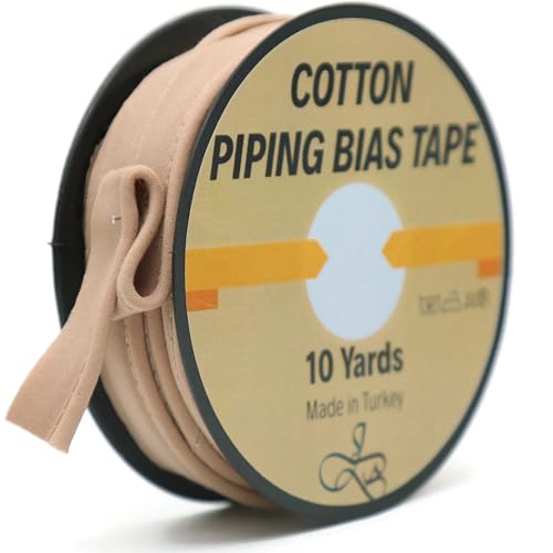 ID57 Schrägband mit Kordel – 9,1 m – 65+ Farben – 1,27 cm dekorative Nähborte für Polsterkissen, Heimdekoration, Basteln, Kleidung, strapazierfähige Baumwolle, Taupe ID57 Schrägband mit Kordel – 9,1 m – 65+ Farben – 1,27 cm dekorative Nähborte für Polsterkissen, Heimdekoration, Basteln, Kleidung, strapazierfähige Baumwolle, Taupe von Jacob Bicerri
