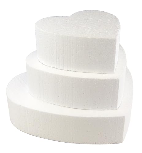 Jacobi Decor Herz Dummy Set 3 Etagen I 15cm hohe Styropor Torte hochwertig I 5cm Hoch - 15,5,22,5,30,5 cm Breit I Cake Company, weiß Jacobi Decor Herz Dummy Set 3 Etagen I 15cm hohe Styropor Torte hochwertig I 5cm Hoch - 15,5,22,5,30,5 cm Breit I Cake Company, weiß von Jacobi Decor