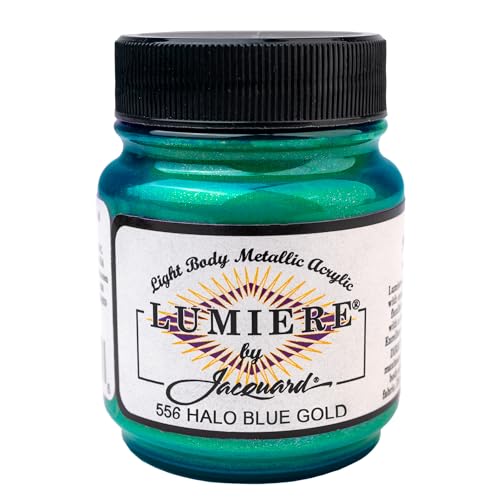 Jacquard Products Lumiere Metallic Acrylfarbe, 64 ml, Halo Blue Gold von Jacquard