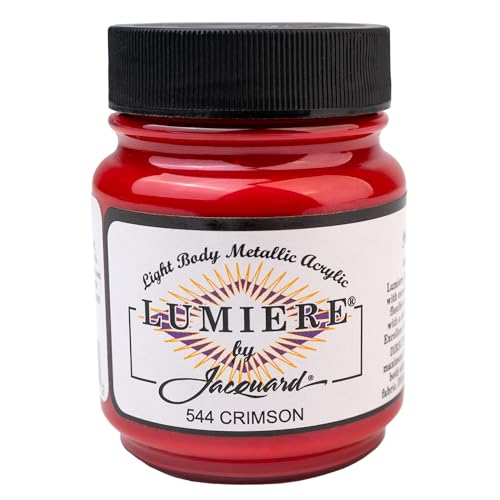 Jacquard Lumiere Metallic-Acrylfarbe Crimson 2,25 oz von Jacquard