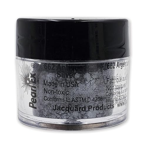 Jacquard Pearl Ex-Pigment-Pulver, 3 g, Antik-Silber, Loses Glimmerpulver für Epoxidharz, Wasserfarben, Kalligraphie-Tinte und Ton, Epoxid-Pigmentpulver, Epoxidharzfarbe Jacquard Pearl Ex-Pigment-Pulver, 3 g, Antik-Silber, Loses Glimmerpulver für Epoxidharz, Wasserfarben, Kalligraphie-Tinte und Ton, Epoxid-Pigmentpulver, Epoxidharzfarbe von Jacquard