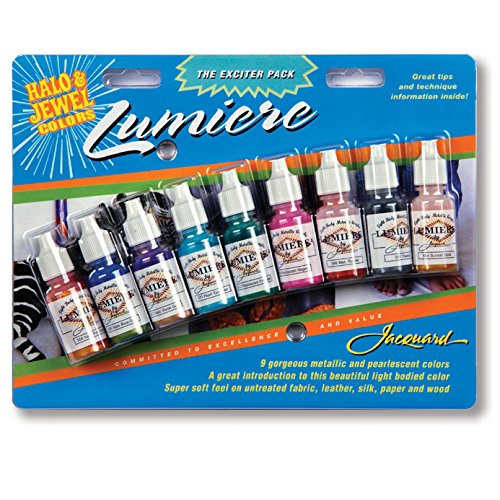 Jacquard Products Lumiere Exciter Pack, Acrylfarbe ca. 15 ml (9 Stück) von Jacquard