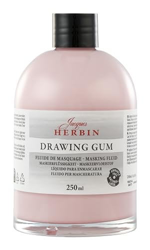 Jacques Herbin 18999T - Flasche Maskierflüssigkeit/Drawing gum, 250ml, Naturlatex, für Aquarell und Illustrationen, 1 Stück von Clairefontaine