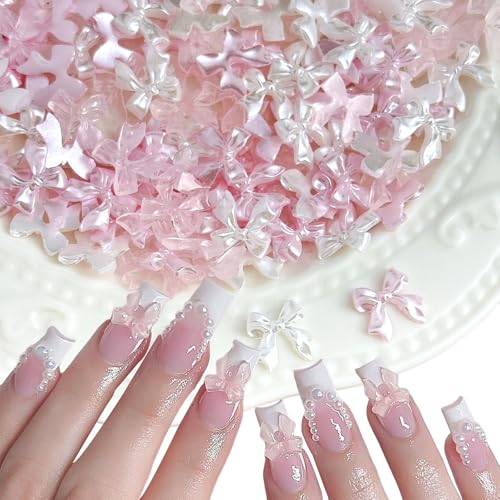 100 Stück Schleifen-Nagelanhänger, 3D-Schleife, Eis, transparent, flache Rückseite, Maniküre-Dekorationen für Nagelschmuck, Bastelarbeiten 100 Stück Schleifen-Nagelanhänger, 3D-Schleife, Eis, transparent, flache Rückseite, Maniküre-Dekorationen für Nagelschmuck, Bastelarbeiten von Jaczora