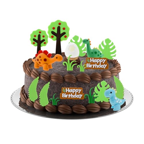 Dinosaurier-Kuchendekoration, 3D-Dinosaurier-Ei-Blätter-Baum-Kuchenaufsatz, Happy Birthday-Kuchenaufsatz für Dinosaurier-Thema, Jungen, Mädchen, Kinder, Geburtstagsparty-Zubehör, 19 Stück Dinosaurier-Kuchendekoration, 3D-Dinosaurier-Ei-Blätter-Baum-Kuchenaufsatz, Happy Birthday-Kuchenaufsatz für Dinosaurier-Thema, Jungen, Mädchen, Kinder, Geburtstagsparty-Zubehör, 19 Stück von Jaczora