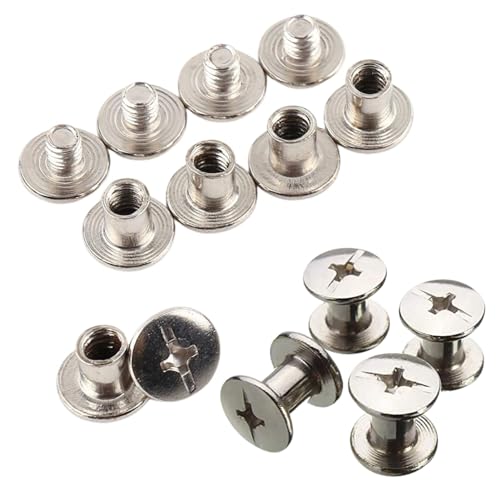 Jadeshay Buchschrauben, 100 Stück M5x6mm Chicago Schrauben, Schraubnieten Gürtel, Ledernieten Vernickelt Gürtelschrauben 6mm Schraubnieten für Leder, DIY Basteln Jadeshay Buchschrauben, 100 Stück M5x6mm Chicago Schrauben, Schraubnieten Gürtel, Ledernieten Vernickelt Gürtelschrauben 6mm Schraubnieten für Leder, DIY Basteln von Jadeshay