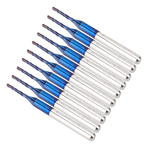 Jadeshay Fräser, CNC Fräse Schaftfräser-Satz Hartmetallfräser mit Insgesamt 5 CNC Router Bits 1,5 mm 1,6 mm 1,7 mm 1,8 mm 1,9 mm (Auflage : 1.2mm) von Jadeshay