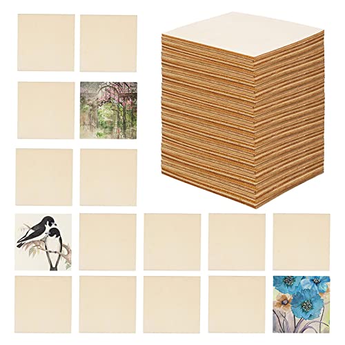 Blanko unbehandelte Lindenholzplatten 30 Stück 10 cm quadratische Holzuntersetzer 2,7 mm dicke Holzplatten für DIY-Holzgravuren von Jadeshay
