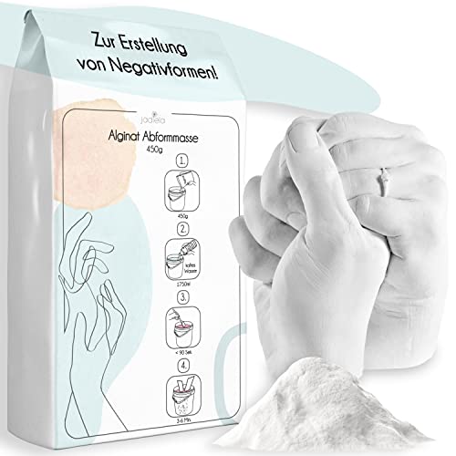 Jadiela Premium Alginat Abformmasse für 3d Abdrücke 450g, Alginate Schnellabfrommasse Pulver für Körperabformungen für Baby und Erwachsene von Jadiela