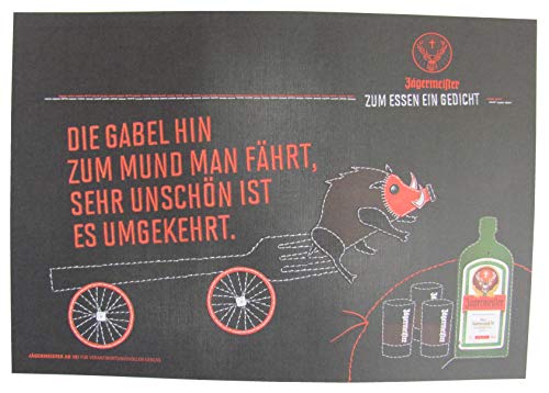 Jägermeister - Platzdeckchen aus Papier 38,5 x 26,8 cm - Die Gabel hin zum Mund Man fährt, sehr unschön ist es umgekehrt Jägermeister - Platzdeckchen aus Papier 38,5 x 26,8 cm - Die Gabel hin zum Mund Man fährt, sehr unschön ist es umgekehrt von Jägermeister